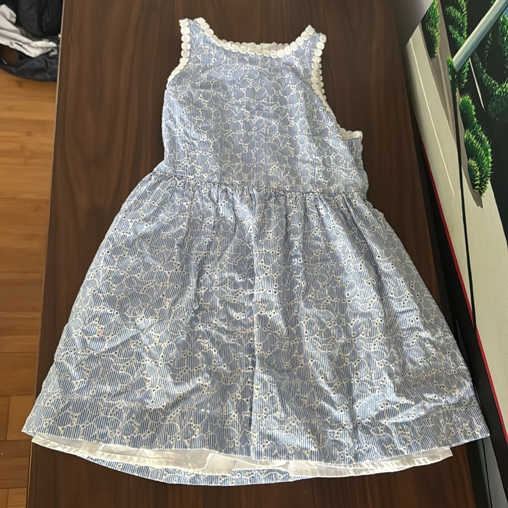 Lilly Pulitzer Girls 8 Blue White Dress